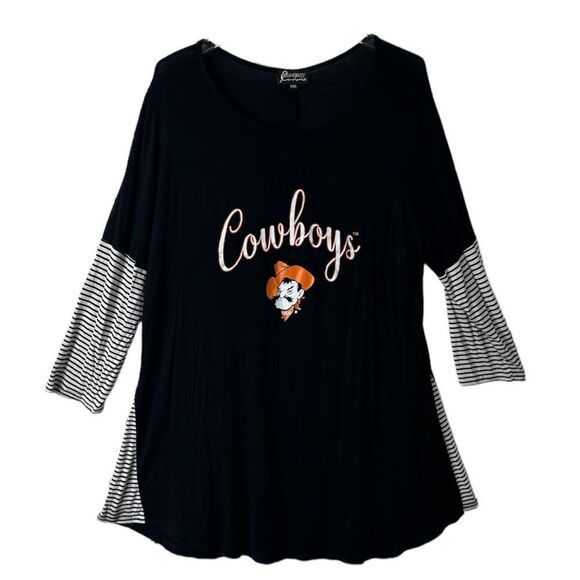 GAMEDAY COUTURE Oklahoma State Cowboys Striking in Stripes Tunic Shirt XXL 2X - Picture 2 of 8